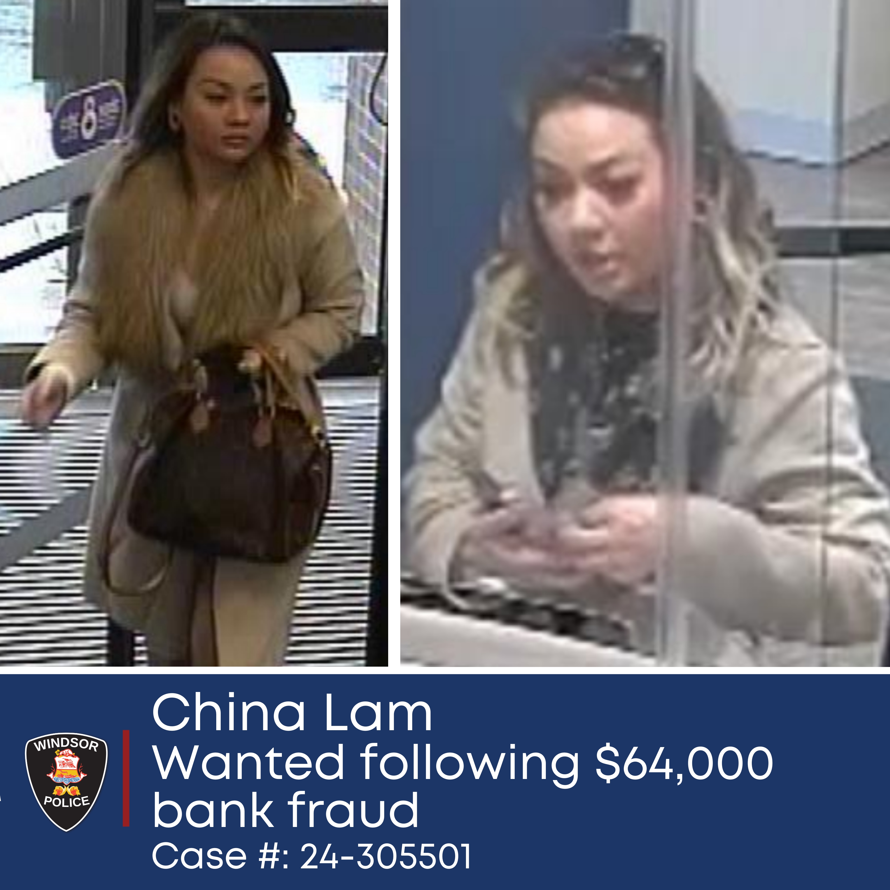 Photos of wanted suspect China Lam