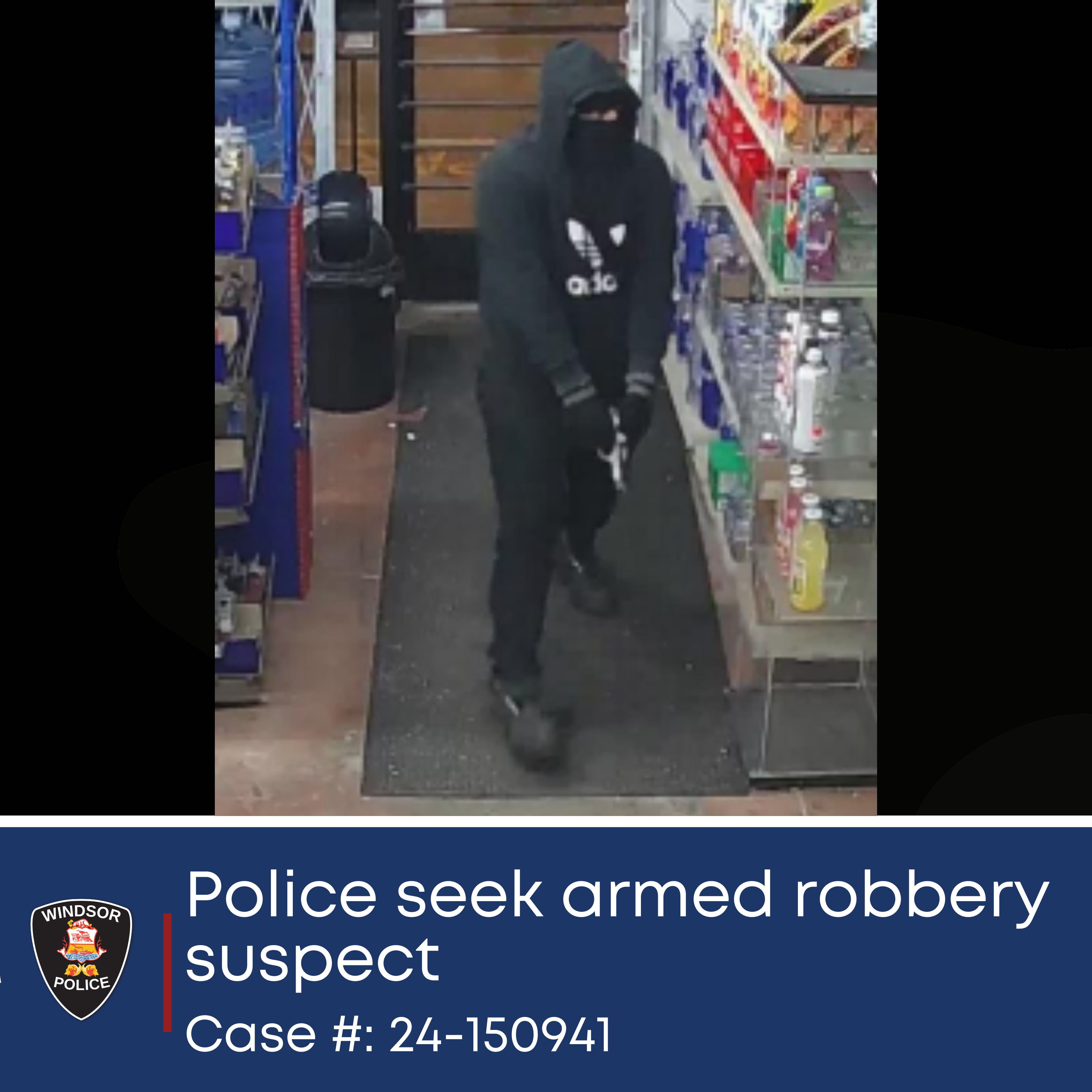 Photos of suspect in armed robbery