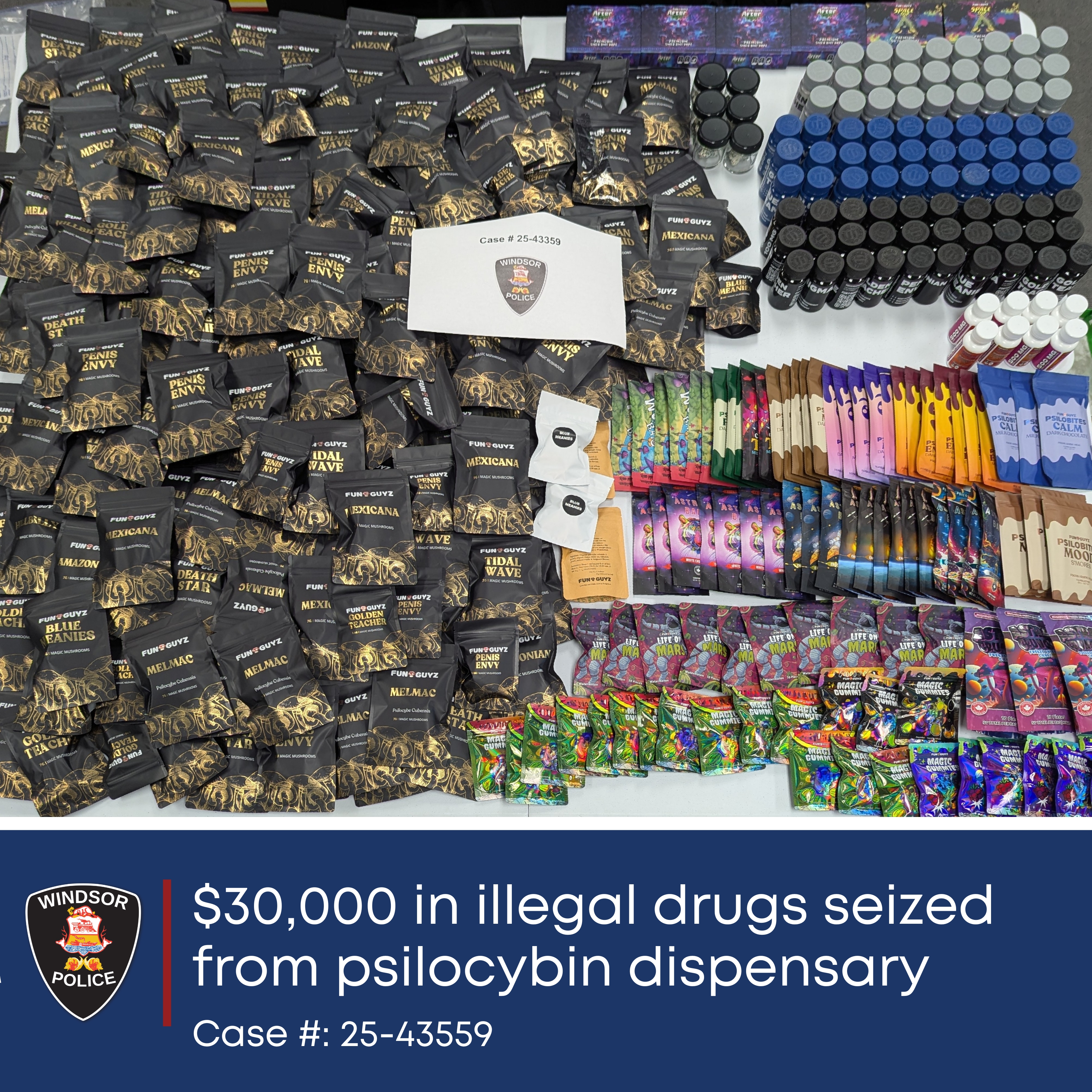 Photo of seized items 