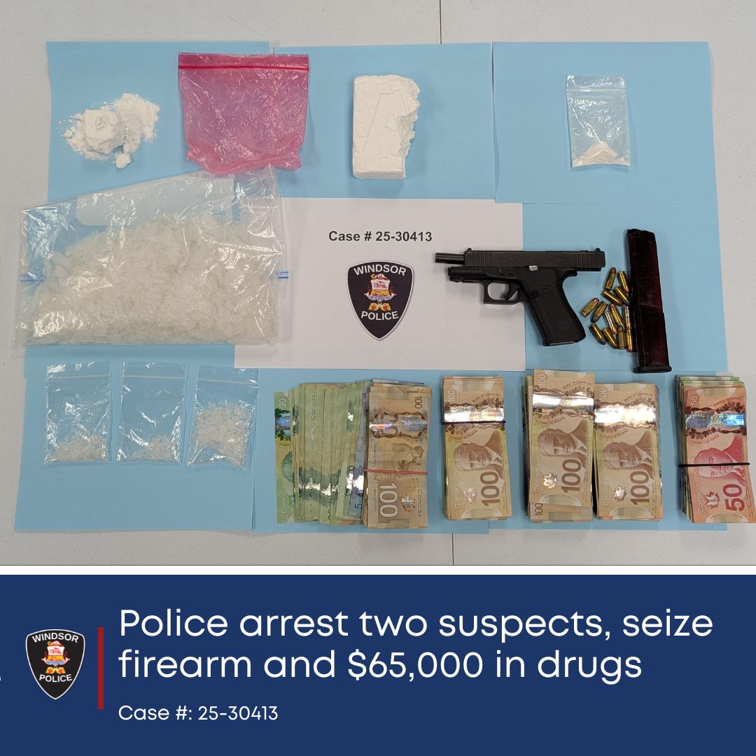 police arrest two suspects, seize firearm and 65,000