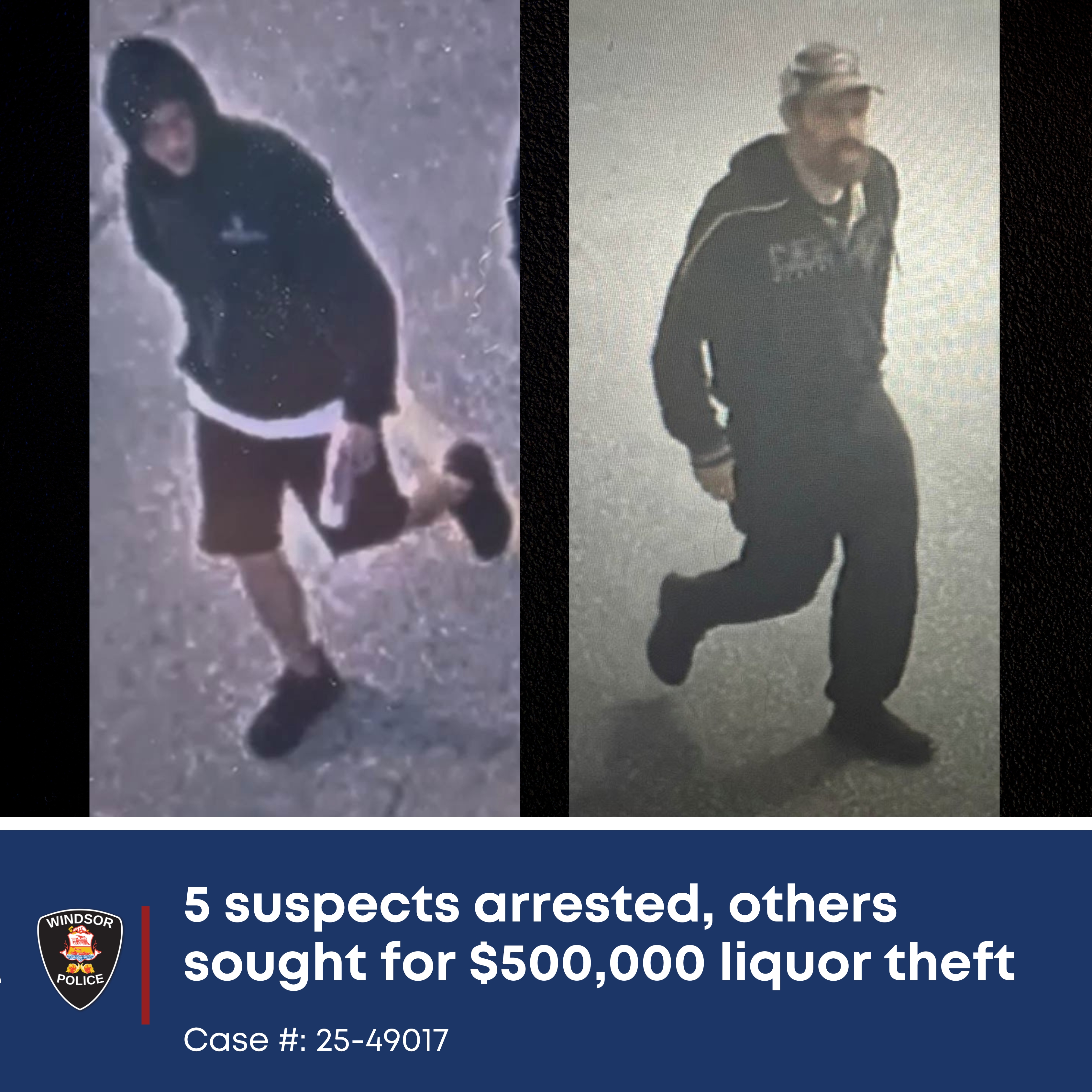 UPDATE: 5 suspects arrested, others sought for $500,000 liquor theft 