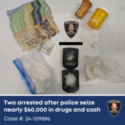 2024-10-03-update-2-image-1 Photograph of seized drugs and cash.